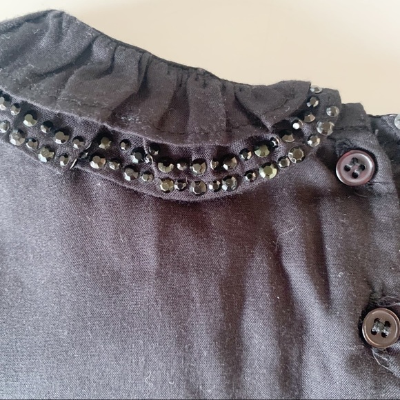 C de C New Viscose Black Beaded Peter Pan Collar Top NWT - Picture 8 of 15